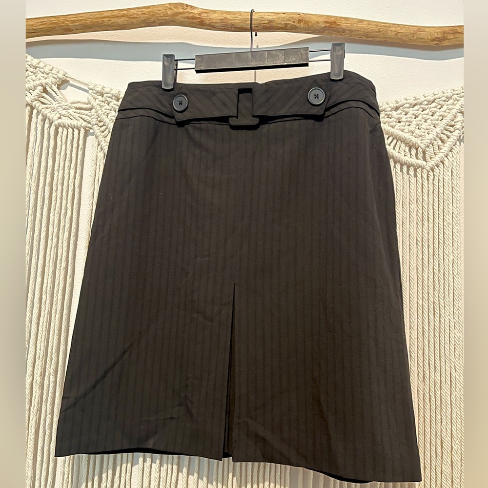 Worthington Y2K Business Office Style Striped Belted Pencil Skirt Sz 14
